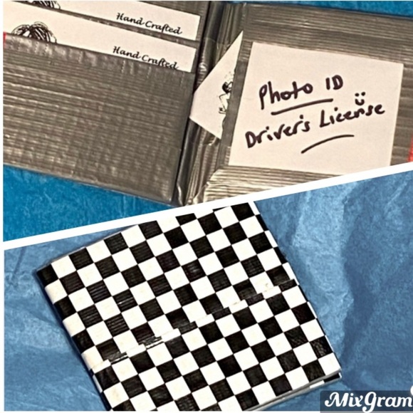 🟢5/$25  𝑯𝒂𝒏𝒅𝒎𝒂𝒅𝒆 Checkerboard Duct Tape Wallet - Picture 7 of 9